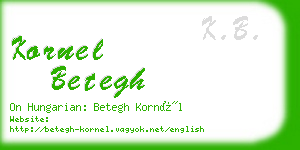 kornel betegh business card